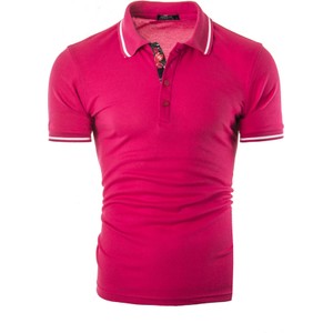 Różowa koszulka polo Risardi w stylu casual