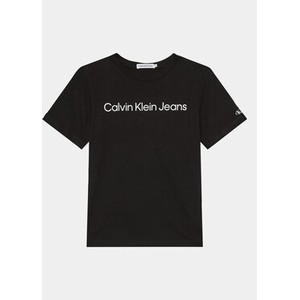 Czarna koszulka dziecięca Calvin Klein dla chłopców z jeansu z krótkim rękawem