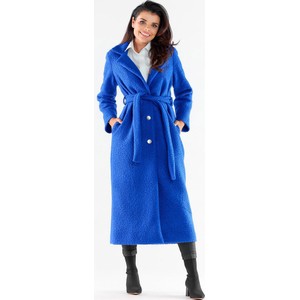 Niebieski płaszcz Awama w stylu casual bez kaptura