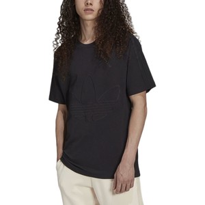 Czarny t-shirt Adidas z bawełny z krótkim rękawem w stylu klasycznym