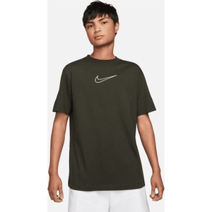 Brązowa bluzka Nike z okrągłym dekoltem
