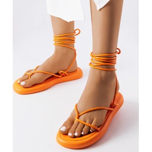 Pomarańczowe sandały Gemre z klamrami