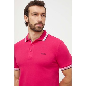 Różowa koszulka polo Hugo Boss w stylu casual z bawełny
