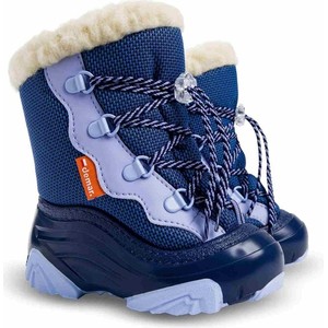 Granatowe buty dziecięce zimowe Demar sznurowane