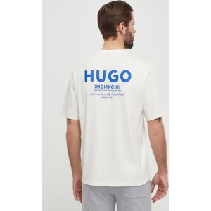 T-shirt Hugo Blue z krótkim rękawem w młodzieżowym stylu z nadrukiem