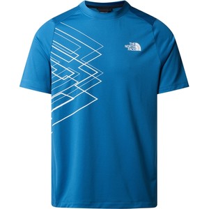Niebieski t-shirt The North Face w sportowym stylu z tkaniny z krótkim rękawem