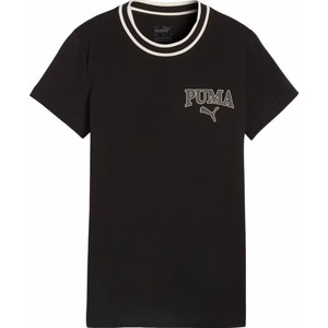 Czarny t-shirt Puma w sportowym stylu z okrągłym dekoltem z krótkim rękawem