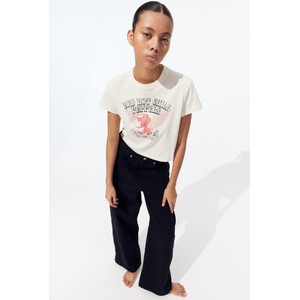 Bluzka H & M z dżerseju w młodzieżowym stylu z krótkim rękawem