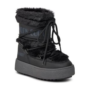 Czarne buty dziecięce zimowe Moon Boot sznurowane