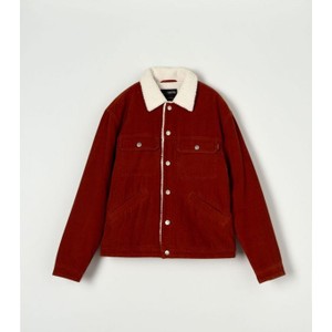 Czerwona kurtka Sinsay w stylu casual ze sztruksu krótka