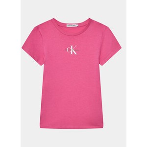 Różowa bluzka dziecięca Calvin Klein z jeansu