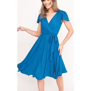 Niebieska sukienka Tono mini z dekoltem w kształcie litery v