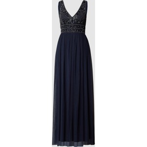 Sukienka Lace & Beads bez rękawów maxi z dekoltem w kształcie litery v
