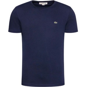 Niebieski t-shirt Lacoste w stylu casual