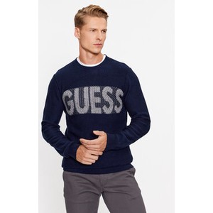 Sweter Guess w młodzieżowym stylu z okrągłym dekoltem