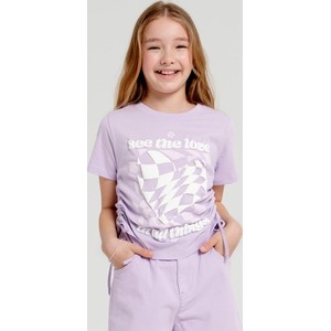 Fioletowa bluzka dziecięca Sinsay dla dziewczynek z bawełny
