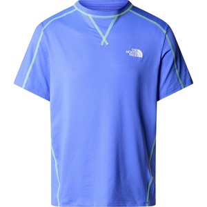 Niebieski t-shirt The North Face z krótkim rękawem z tkaniny w sportowym stylu