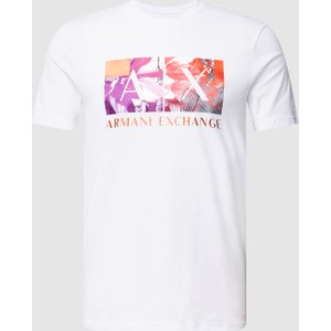 T-shirt Armani Exchange z nadrukiem z bawełny w młodzieżowym stylu