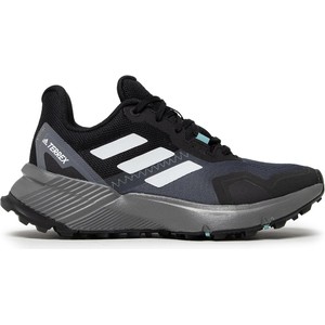 Czarne buty sportowe Adidas w sportowym stylu sznurowane terrex