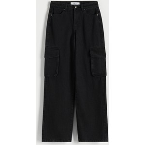 Czarne jeansy Reserved w street stylu z bawełny