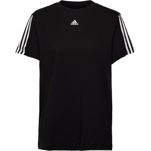 Czarny t-shirt Adidas w sportowym stylu z krótkim rękawem