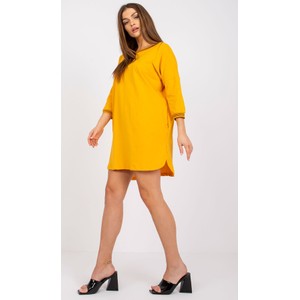 Żółta sukienka 5.10.15 mini w stylu casual z dresówki