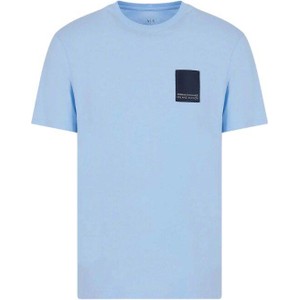 Niebieski t-shirt Armani Exchange z bawełny w stylu casual