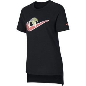 Czarna koszulka dziecięca Nike dla dziewczynek z krótkim rękawem
