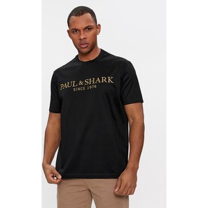 Czarny t-shirt Paul&shark z krótkim rękawem