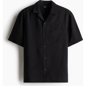 Czarna koszula H & M z krótkim rękawem w stylu casual