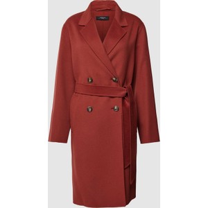 Czerwony płaszcz MaxMara z wełny w stylu casual bez kaptura