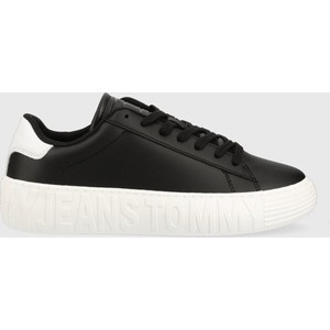 Tommy Jeans sneakersy skórzane LEATHER OUTSOLE kolor czarny EM0EM01159
