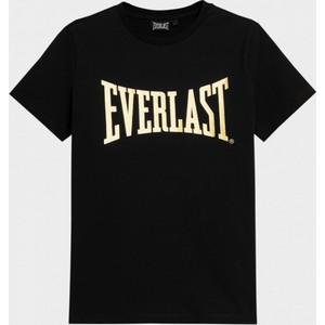 Czarny t-shirt Everlast w młodzieżowym stylu z okrągłym dekoltem z bawełny