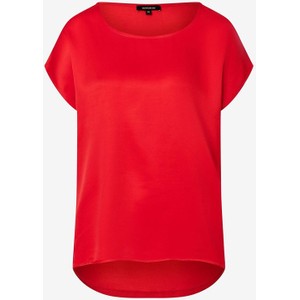 Czerwona bluzka More & More w stylu casual z okrągłym dekoltem z krótkim rękawem