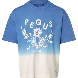 Niebieski t-shirt Pequs z krótkim rękawem w młodzieżowym stylu