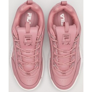 Różowe buty sportowe Fila sznurowane z płaską podeszwą disruptor