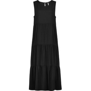 Czarna sukienka SUBLEVEL z okrągłym dekoltem maxi