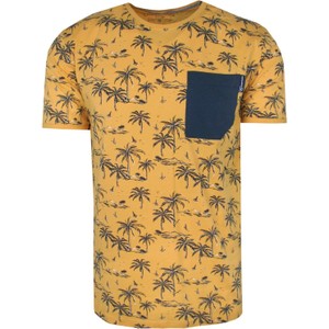 Żółty t-shirt Porthal z krótkim rękawem w młodzieżowym stylu z bawełny