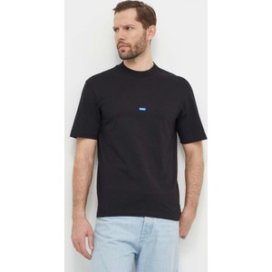 Czarny t-shirt Hugo Blue z bawełny
