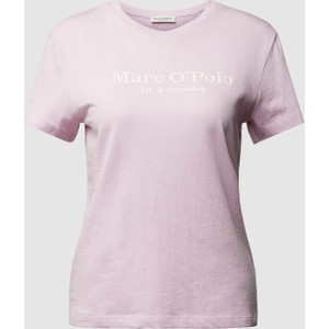 Różowy t-shirt Marc O'Polo z bawełny z krótkim rękawem