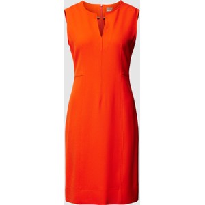 Pomarańczowa sukienka Hugo Boss bez rękawów mini ołówkowa
