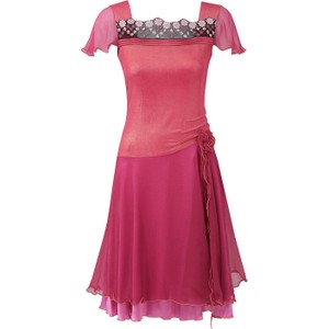 Fioletowa sukienka POTIS & VERSO mini z satyny z krótkim rękawem