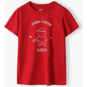 Czerwona koszulka dziecięca Family Concept By 5.10.15. dla chłopców z bawełny