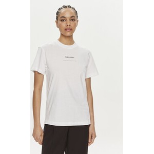 T-shirt Calvin Klein w sportowym stylu z okrągłym dekoltem