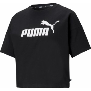 Czarny t-shirt Puma z okrągłym dekoltem w sportowym stylu