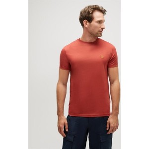 Czerwony t-shirt Timberland w stylu casual z krótkim rękawem