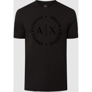 Czarny t-shirt Armani Exchange z bawełny z krótkim rękawem