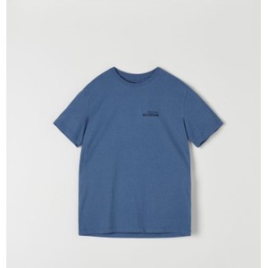 Niebieski t-shirt Sinsay z nadrukiem w stylu casual