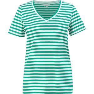 Zielony t-shirt S.Oliver z krótkim rękawem w stylu casual z dekoltem w kształcie litery v
