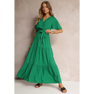 Zielona sukienka Renee z długim rękawem
